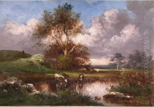 :troupeau Au Bord De La Riviere by Jules Dupre