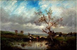 Vaches Au Bord De La Mare by Jules Dupre