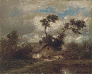 Beside A Country Cottage by Jules Dupre