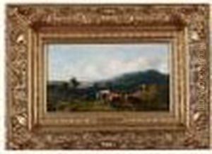 Vaches Paissant Dans Un Paysage by Jules Dupre