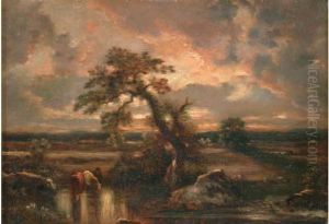 Troupeau A La Mare by Jules Dupre