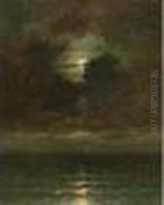 Clair De Lune Sur La Mer, Environs De Cailleux, Circa 1870 by Jules Dupre