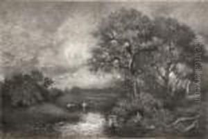 Nachtliche Baumlandschaft Mit
See. Nachtliche Baumlandschaft Mit
See.