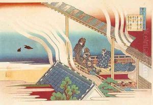 Bath-House by a Lake (Fujiwara no Yoshitaka)