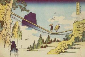 Suspension Bridge on the Border of Hida and Etchu Provinces (Hietsu no sakai tsuribashi)