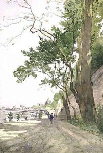 Bords de Seine au Pont du Carrousel, 1888 by Henri-Joseph Harpignies