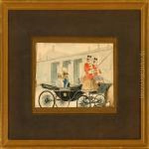 King Christian Ix And Queen Louise Of Denmark Driving In A Coach