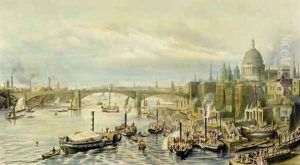 Southwark Bridge from London Bridge by William Parrott