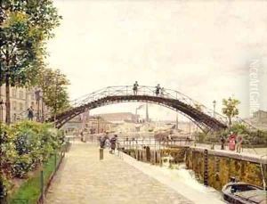 The Saint Martin Canal by Marie-Francois-Firmin Girard