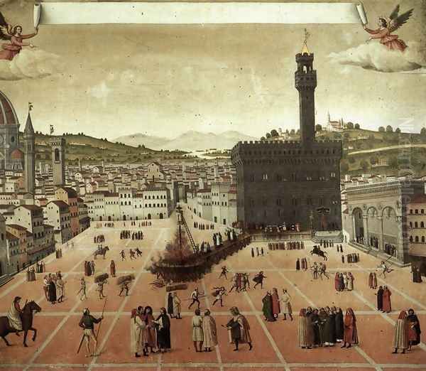 Execution of Savonarola on the Piazza della Signoria 1498 - view 1