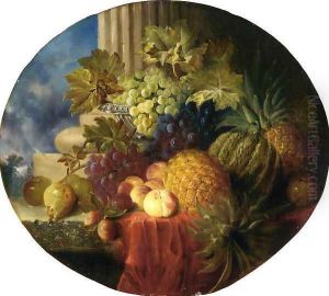 Still Life with Pineapple and Grapes by Charles Caryl Coleman