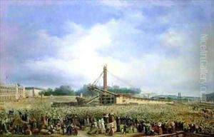 Erecting the Obelisk from Luxor in the Place de la Concorde by Francois Dubois
