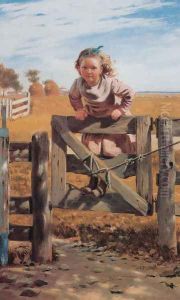 Swinging on a Gate, Southampton, Long Island by John George Brown