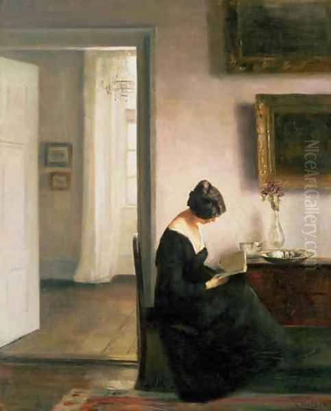 Woman Reading in an Interior - view 1