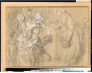 A Study For 'charity Relieving Distress' by Thomas Gainsborough