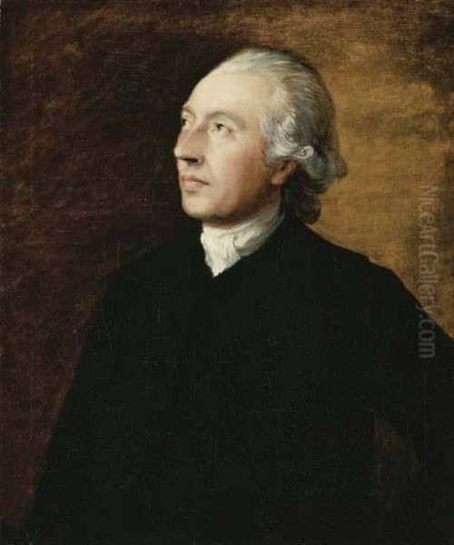 Portrait Of The Rev. Humphry Gainsborough (1718-76), Half-length, In A Black Coat - view 1