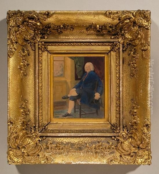 A Miniature Portrait Of Robert
Nugent, Earl Nugent, Wearing A Blue Frock Coat And Seated In An Interior - view 1
