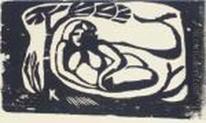Femme Couchee Sous Un Abre by Paul Gauguin