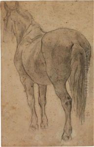 Pferdestudie by Theodore Gericault