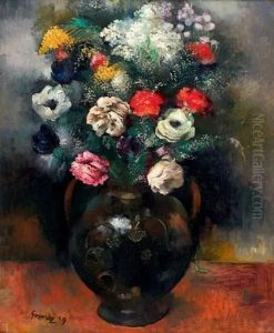Bouquet De Fleurs Dans Un Vase by Paul-Elie Gernez