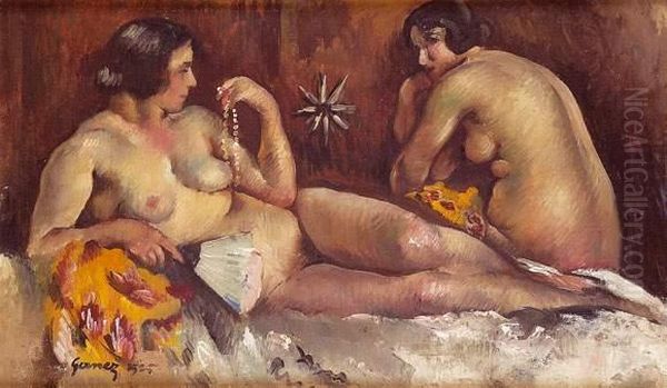 Deux Femmes Nues Au Collier - view 1