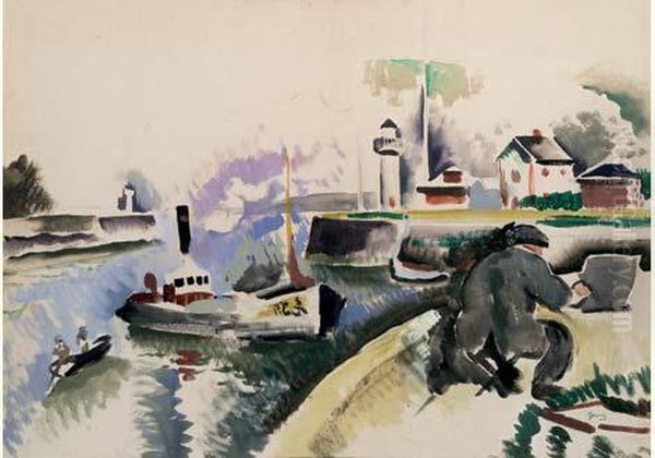 Entree Du Port De Honfleur, Circa 1920 - view 1