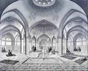 Public Baths, in Kashan, from Voyage Pittoresque of Persia by Pascal Xavier Coste