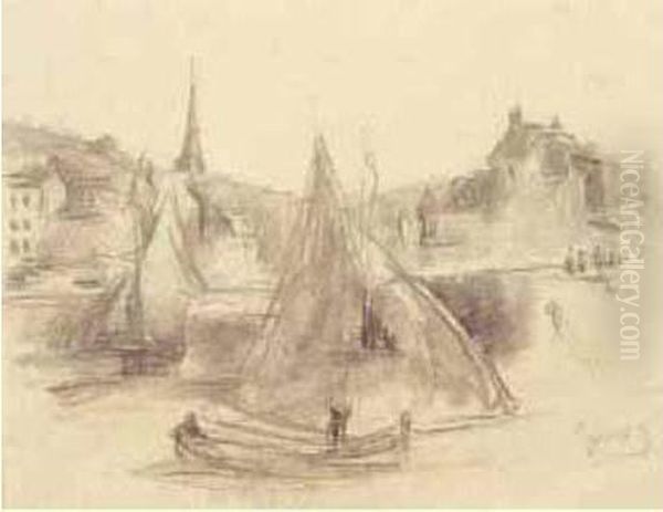 Honfleur, Voiliers Au Port. - view 1