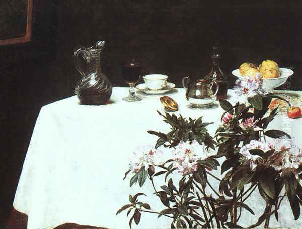 Still Life- The Corner of a Table 1873 by Ignace Henri Jean Fantin-Latour