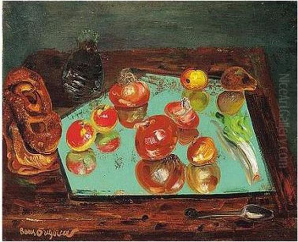 Still Life With Apples, Vegetables And Bread - view 1