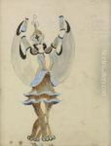Draktskiss - Dansande Kvinna by Isaac Grunewald