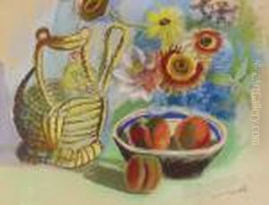 Stilleben Med Frukter Och Blommor by Isaac Grunewald