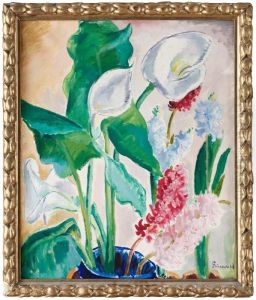 Blomsterstilleben Med Kallor Och Hyacinter