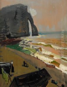 Kustlandskap - Etretat by Isaac Grunewald