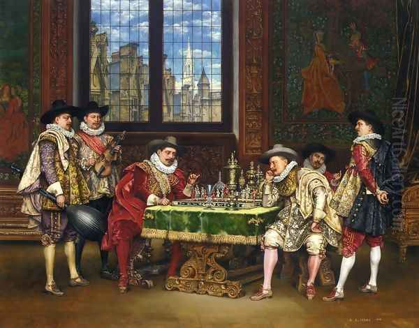 The Chess Players by Adolphe-Alexandre Lesrel
