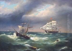 Franzosisches Dreimast-vollschiff by Theodore Gudin
