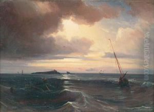 Barques De Peche Au Large Avec Des Recifs, Avril 1838