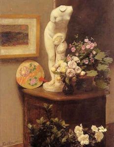 Still Life With Torso And Flowers by Ignace Henri Jean Fantin-Latour
