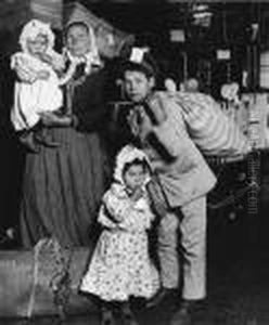 Looking For Lost Luggage, Ellis Island by Lewis W. Hine
