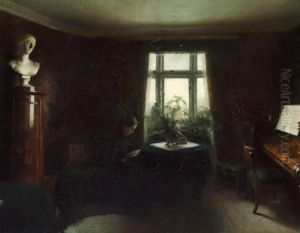 Interior With A Sitting Woman Interior With A Sitting Woman