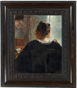 Interior With The Painter's Wife by Carl Vilhelm Holsoe