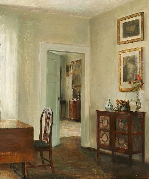 Interior With An Open Door. The
Home Of The Artist At Altona Farm Near The Manor House Torbenfeldt,
Morkov - view 1