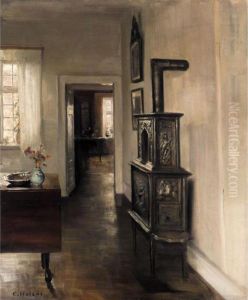 Interieur Med Pejs (interior With A Stove) by Carl Vilhelm Holsoe