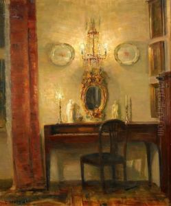 Interior I Kvallsbelysning by Carl Vilhelm Holsoe
