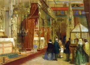 Interior of the Great Exhibition: The Medieval Court by Louis Hague