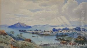 Ohinemutu Village by John Barr Clarke Hoyte