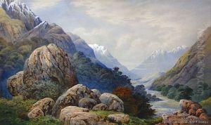 Mountain Scene - Otira by John Barr Clarke Hoyte