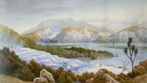 Pink Terraces, Rotomahana by John Barr Clarke Hoyte