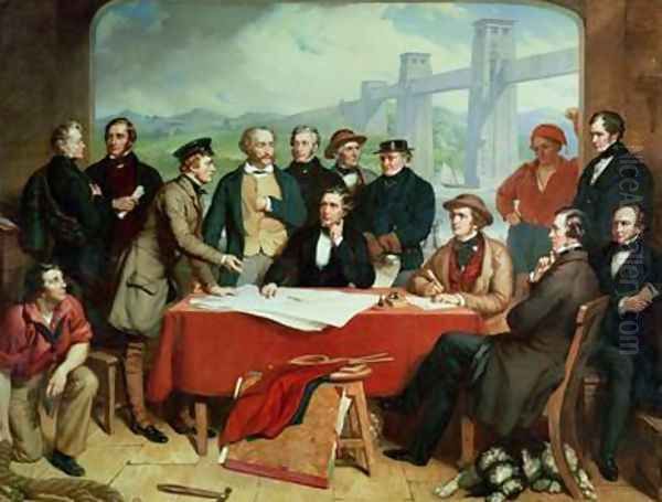 Conference of Engineers at Britannia Bridge 1850 - view 1
