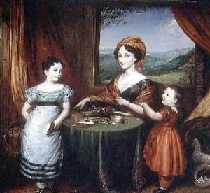 Portrait of Mrs Darling and two of her children 1825 by John Linnell